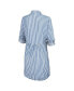 Women's Blue/White Kansas City Chiefs Chambray Stripe Cover-Up Shirt Dress