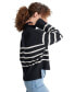 Petite Half-Zip Striped Long-Sleeve Sweater