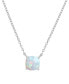 Фото #1 товара Macy's lab-Grown Opal Cushion Cut Solitaire 18" Pendant Necklace (5/8 ct. t.w.)
