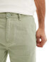 ASOS DESIGN vintage straight washed linen chino in washed sage green