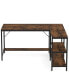 Фото #1 товара L Shaped Desk with Storage Shelves, Reversible Computer Desk Gaming Desk for Home Office Workstation, Rustic Brown