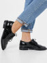 ASOS DESIGN More flat lace up shoes in black