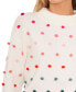 ფოტო #3 პროდუქტის Women's Mock Neck Rainbow Pom Pom Sweater