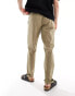 Фото #4 товара ASOS DESIGN slim pull on trouser in khaki