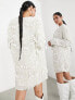 Фото #2 товара ASOS EDITION plunge mini shift dress with pearl and teardrop beading in ivory