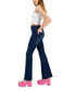 Фото #6 товара Women's Pull-On Frayed-Hem Flare-Leg Denim Jeans