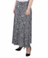 Plus Size Maxi A-Line Skirt with Front Faux Belt