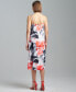 Women's Floral-Print V-Neck Midi Slip Dress