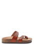 Фото #2 товара Time and Tru Women Cognac Adjustable Buckle Slip-On Footbed Thong Sandals US 9.5