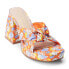 COCONUTS by Matisse Esme Floral Block Heels Womens Orange Casual Sandals ESME-5