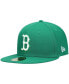 ფოტო #1 პროდუქტის Men's Green Boston Red Sox Logo White 59FIFTY Fitted Hat