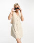 4th & Reckless sleeveless tailored mini dress in beige