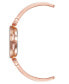 ფოტო #2 პროდუქტის Women's Rose Gold-Tone Alloy Bangle with White Enamel and Crystal Accents Fashion Watch 33mm Set 3 Pieces