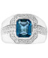 ფოტო #3 პროდუქტის EFFY® Men's London Blue Topaz (4-3/8 ct. t.w.) & White Topaz (1/2 ct. t.w.) Ring in Sterling Silver