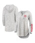 ფოტო #1 პროდუქტის Women's Gray Nebraska Huskers Space Dye Lace-Up V-Neck Long Sleeve T-shirt