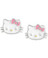 Hello Kitty 2-Pc. Set Enamel Kitty Stud Earrings in Sterling Silver & Ceramic Trinket Dish
