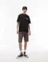 Фото #2 товара Topman oversized fit t-shirt with front and back folded map print in black