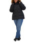 ფოტო #5 პროდუქტის Plus Size Faux-Fur-Trim Hooded Puffer Coat