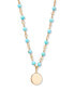 ფოტო #1 პროდუქტის "14k Gold" Key Turquoise Bead Pendant Necklace