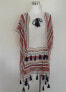 Фото #2 товара Fraas tassel trim Neck tie Split Neck Poncho Top Ivory Multi One Size