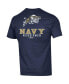 Фото #4 товара Men's Navy Navy Midshipmen Stack 2-Hit T-shirt