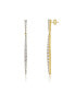 14k Yellow Gold Plated with Cubic Zirconia Icicle Cluster Spike Dangle Earrings in Sterling Silver
