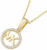 Gold plated necklace with glitter pendant MKC1108AN710 (chain, pendant)