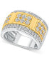 ფოტო #1 პროდუქტის Men's Diamond Ring (2 ct. t.w.) in Two-Tone 10k Gold & White Gold