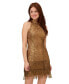 Фото #1 товара Women's Embellished Halter Fringe-Hem Dress