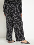 Plus Size Printed Wide Leg Pant