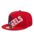 ფოტო #3 პროდუქტის Men's Red Los Angeles Angels Game Day Overlap 59FIFTY Fitted Hat