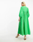 Фото #4 товара Whistles linen blend trapeze maxi dress in bold green