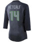 ფოტო #2 პროდუქტის Women's DK Metcalf College Navy Seattle Seahawks Team Player Name Number Tri-Blend Raglan 3/4 Sleeve T-shirt