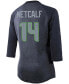 Women's DK Metcalf College Navy Seattle Seahawks Team Player Name Number Tri-Blend Raglan 3/4 Sleeve T-shirt Синий, Small - фото #2