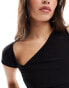 Фото #2 товара ASOS DESIGN asymmetric neck one shoulder top in black