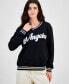 Фото #1 товара Juniors' Los Angeles Varsity-Stripe Sweatshirt