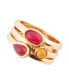 Фото #1 товара Stackable Genuine Yellow and Red Agate Ring Set