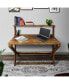 Фото #1 товара 42 Inch Rectangular Mango Wood Home Office Desk, Top Shelf, X Shaped Folding Frame, Brown