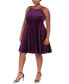Фото #1 товара Платье Jump велюровое с расшитыми бретелями квадратного выреза, фиолетовое Plus 3X