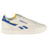 Кроссовки Reebok Classic Leather Trainers черные из замши Chalk / Vector Blue / Collegiate Gold, 38.5 - фото #2