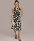 ფოტო #1 პროდუქტის Donna Karan Women's Printed Belted A-Line Dress