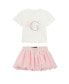ფოტო #1 პროდუქტის Baby Girls Logo T Shirt and Mesh Skirt, 2 Piece Set