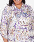 ფოტო #2 პროდუქტის Plus Size Charm School Drama Paisley Top