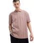 Фото #1 товара ASOS DESIGN rib polo shirt in brown