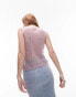 Topshop crinkle lace cap sleeve top in pink