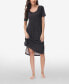 Фото #2 товара Women's Printed Short Sleeve Side Slit Sleep Dress High Point Shoulder