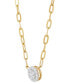 ფოტო #3 პროდუქტის Diamond Halo Cluster Paperclip Link 18" Pendant Necklace (1/10 ct. t.w.) in 10k Gold