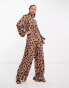 Фото #2 товара Never Fully Dressed wide leg jumpsuit in leopard print