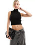 Фото #1 товара Missyempire sleeveless roll neck top in black