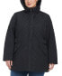 ფოტო #4 პროდუქტის Plus Size Hooded Stand-Collar Quilted Coat